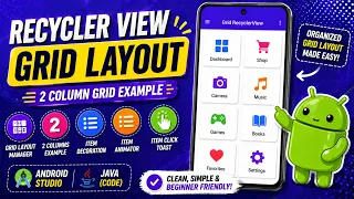 ANDROID - RECYCLERVIEW GRIDLAYOUT TUTORIAL IN JAVA