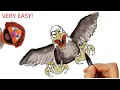 How To Draw Cartoon Eagle Drawing - Eagle Drawing Printable Coloring Pages