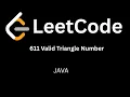 LeetCode 611 Valid Triangle Number Java Solution Hindi