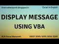314 Learn VBA - Display Message using VBA Part-2 English