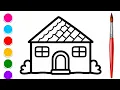 House Coloring Pages for Kids Easy Drawing and Coloring
