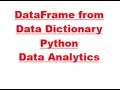 DataFrame from Dictionary object using Pandas in Python