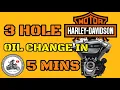 Harley Davidson Milwaukee 8 Complete 3 Hole Oil Change in 5 minutes