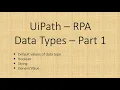 Boolean String GenericValue in UiPath