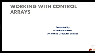 Working with Control Arrays Visual Basic Educatcomp Tamil