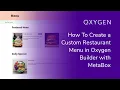 How to Create a Custom Restaurant Menu In Oxygen Builder with MetaBox - WordPress