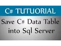 How To Save C Data Table into Sql Server Table