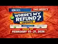 IRS Where s My Refund Weekly Update WMR Transcript Changes February 9 15 2025