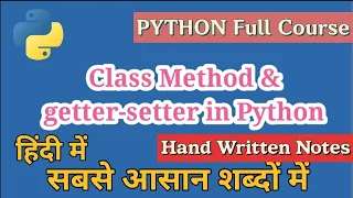Class Method and Getter-Setter in Python Python Tutorials for Beginners Cloud Tech Burn