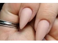 How To Perfectly Flush Cuticle Application Nude Almond Nails