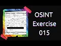 OSINT Exercise 015 Solution and full walkthrough