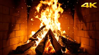 Cozy Hearth Fireplace No Music With Crackling Logs Burning Fire Sounds For Evening Relaxation 