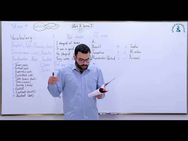 ⁣مادة اللغة الإنكليزية للصف الثالث المتوسط ،الوحدة الخامسة : الدرس الاول