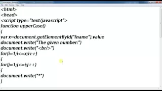 starts display triangle in the webpage using JavaScript
