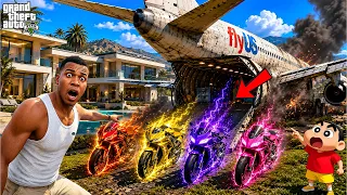 Franklin Found Most Expensive Superbikes In A Cargo Plane In GTA 5 ! | GTA 5 Telugu Gameplay