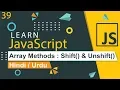 JavaScript Array Shift Unshift Tutorial in Hindi Urdu