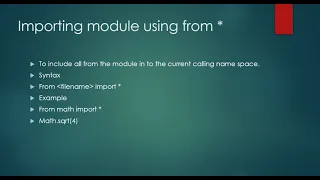 Ch 3 - Using Python libraries Part-2 including modules