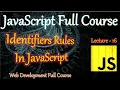 what is the identifier In JS Javascript full course in hindi