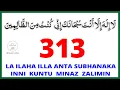 la Ilaha illa anta subhanaka inni kuntu minaz zalimin 313 Time !