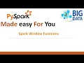 Spark Window Functions part-1 Window functions spark PySpark Tutorial Pyspark course