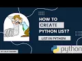 Python List How to Create List in Python How to use List in Python For Beginners Talat Waheed