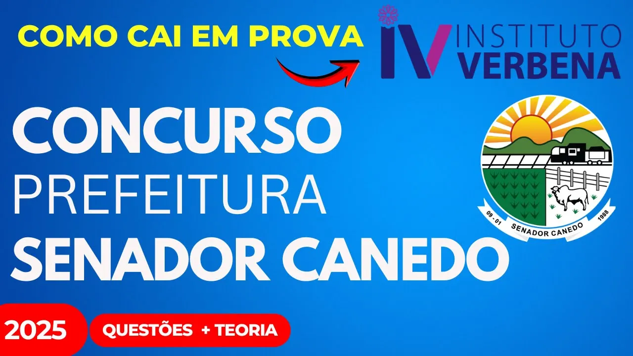 Questões 1 Instituto Verbena Lei Orgânica Municipal Senador Canedo como cai em prova
