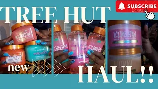 NEW TREE HUT BODY WASH SCRUBS TARGET HYGIENE HAUL BLUE LAGOON PEACH SORBET VANILLA
