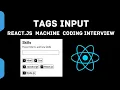 Tags Input React js Machine Coding