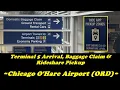 Chicago O Hare Airport - Terminal 5 Arrival Baggage Claim and Rideshare Pickup