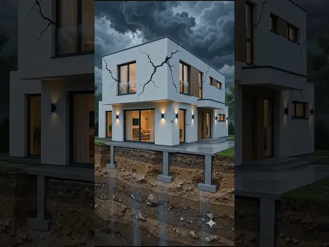 Shallow Foundation Failure: Why Your House Walls Crack #shorts #civilengineering
