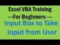 Excel VBA Tutorial 04 - Input Box to take Input from User