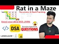 Rat in a Maze Recursion BackTracking A Depth First Search Algorithm in Java DSA - Hoshiyar Jyani