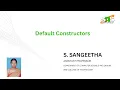 Default Constructor Object Oriented Programming SNS Institutions