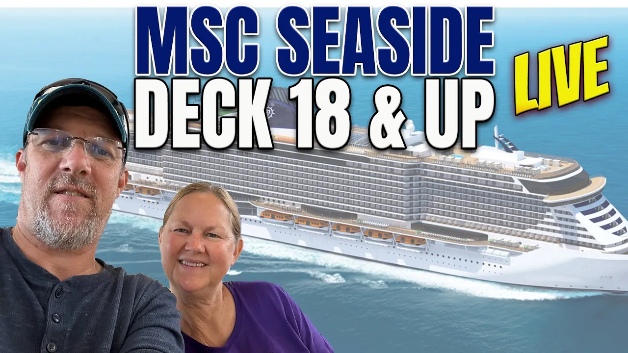 MSC Seaside FULL Ship Tour 2023. LIVE. Deck 18 & up with Q & A after