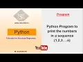 Python program to print the numbers from 1 to n