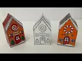 Gingerbread House Paper Craft DIY 3D Printable Template Tutorial