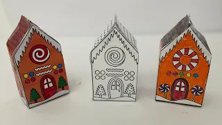 Gingerbread House Paper Craft DIY 3D Printable Template Tutorial