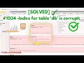 SOLVED Error 1034 index for table db is corrupt in mysql phpMyAdmin Fix Repair table error MySQL