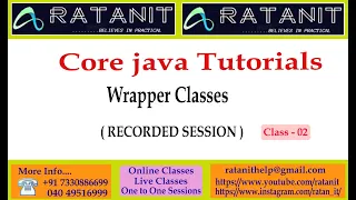 Core java Tutorials Wrapper Classes by Mr Ratan class-02