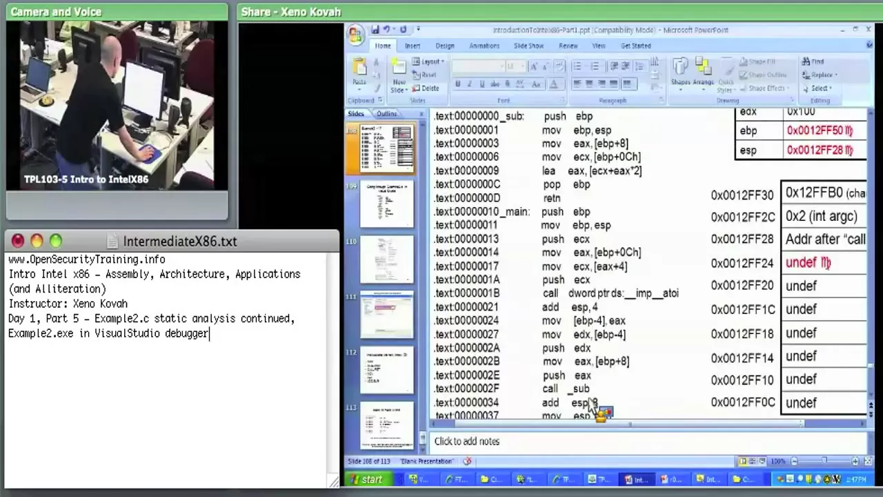 Day 1 Part 3: Introductory Intel x86: Architecture, Assembly, Applications