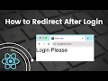 How to perform automatic redirect after login React Tutorial