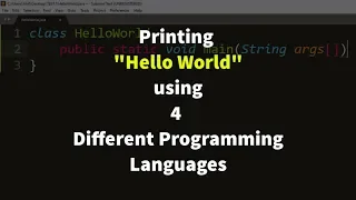 Write Hello World using C C Java and Python