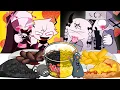 Download Lagu BLACK VS YELLOW FOOD Challenge! -FridayNightFunkin (feat. Ruv,Sel,Sarvente,Rasazy) ANIMATION MUKBANG