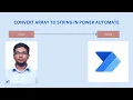 Power Automate Convert Array to String l Learn Power Automate