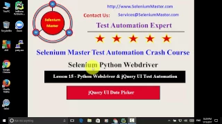 Lesson 15 Python Webdriver jQuery UI Date Picker