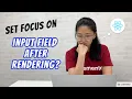 Learn React JS How To Use React refs and HTML to Set Focus After Rendering ReactJS Tutorial