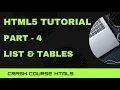 Crash Course HTML5 - Part4 List and Tables yusy4code