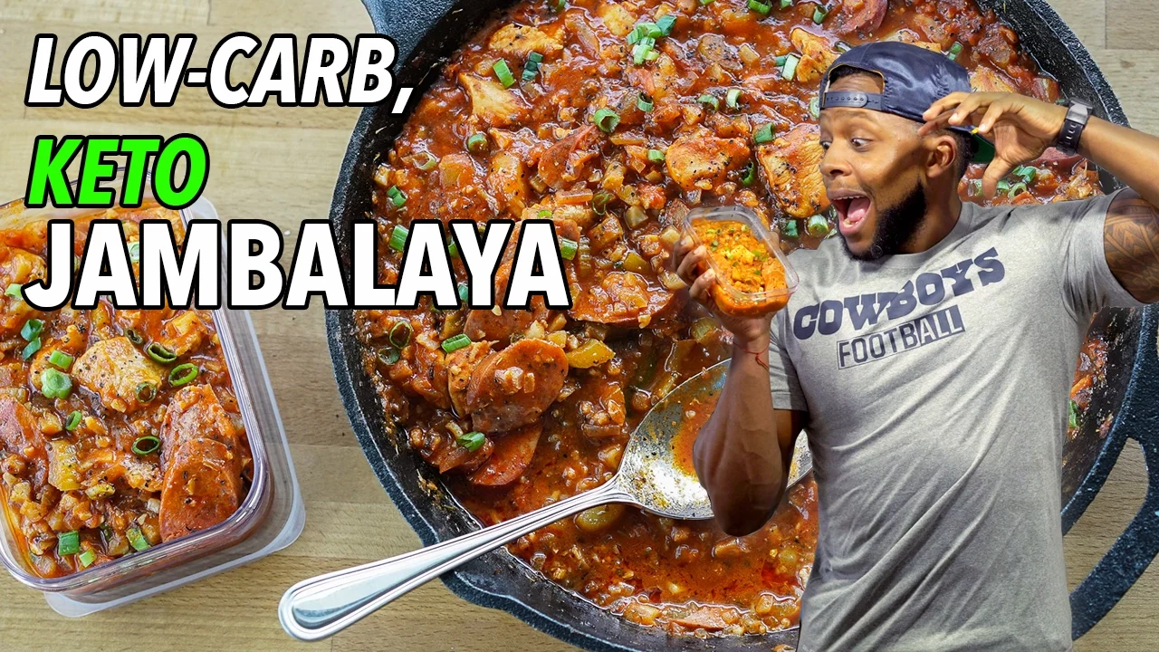 Low-Carb Keto Jambalaya Recipe  /  Jambalaya Baja en Carbos