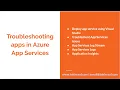 Troubleshooting apps in Azure App Services