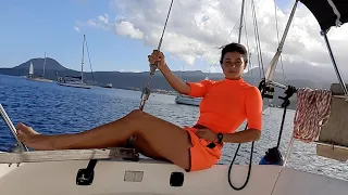 Solo sailor female Dominica. first aproach